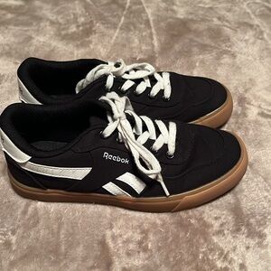 Reebok Black and White Sneakers Classic Style with Gum Bottom